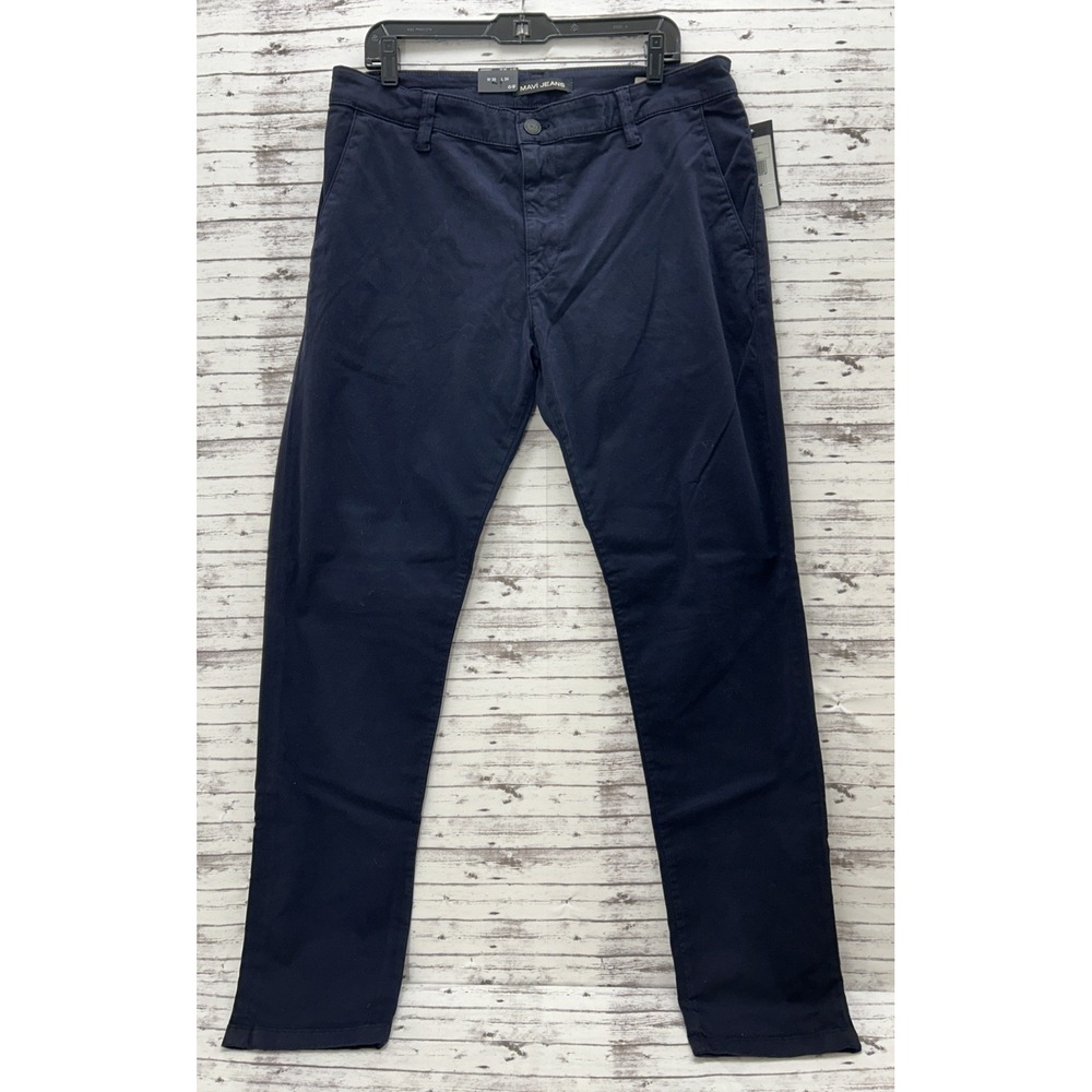 Mavi Johnny Slim Leg Chino Pants Navy Blue Twill Men's Size 36 x 34 NEW